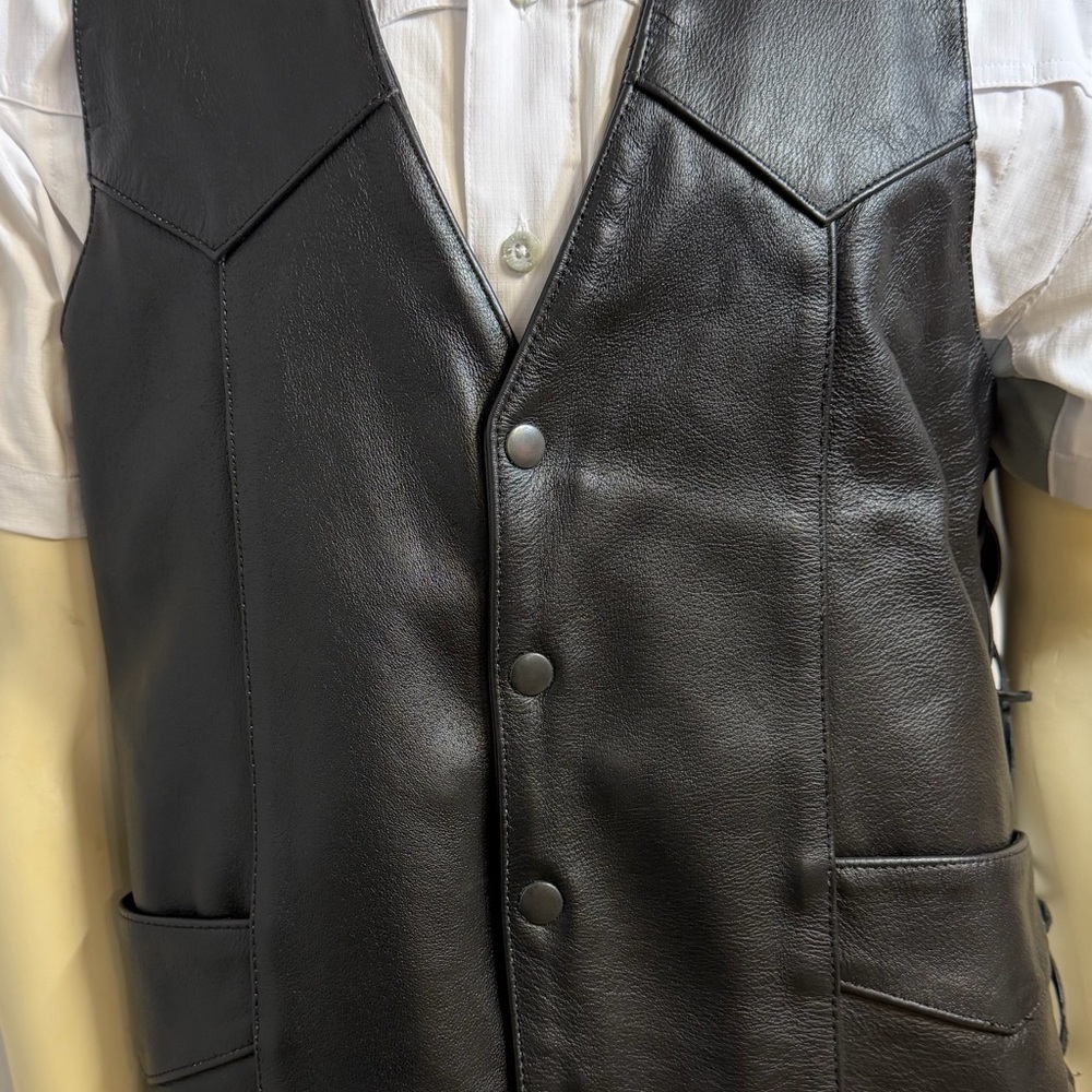 STATE Black Leather Vest
